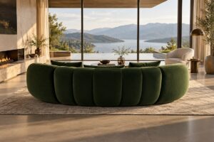 sofa đặt giữa phòng khách – ảnh minh họa thiết kế riêng