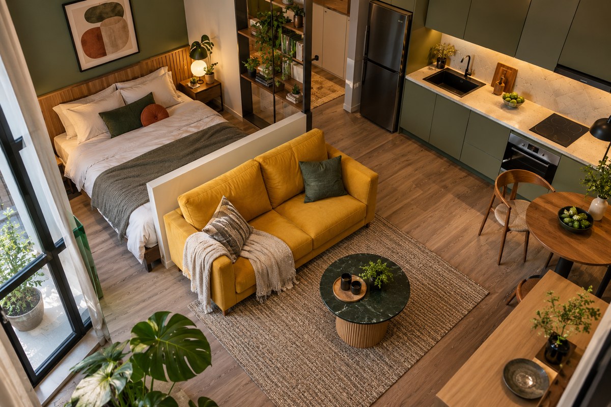 sofa cho căn hộ studio – ảnh minh họa thiết kế riêng