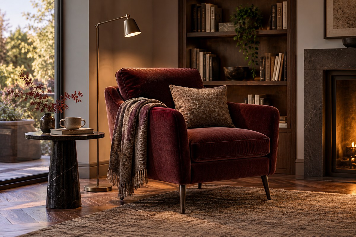 sofa đơn góc đọc sách – ảnh minh họa thiết kế riêng