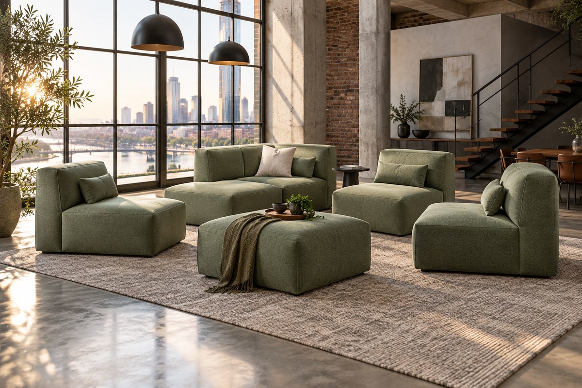 sofa module phòng khách – ảnh minh họa thiết kế riêng