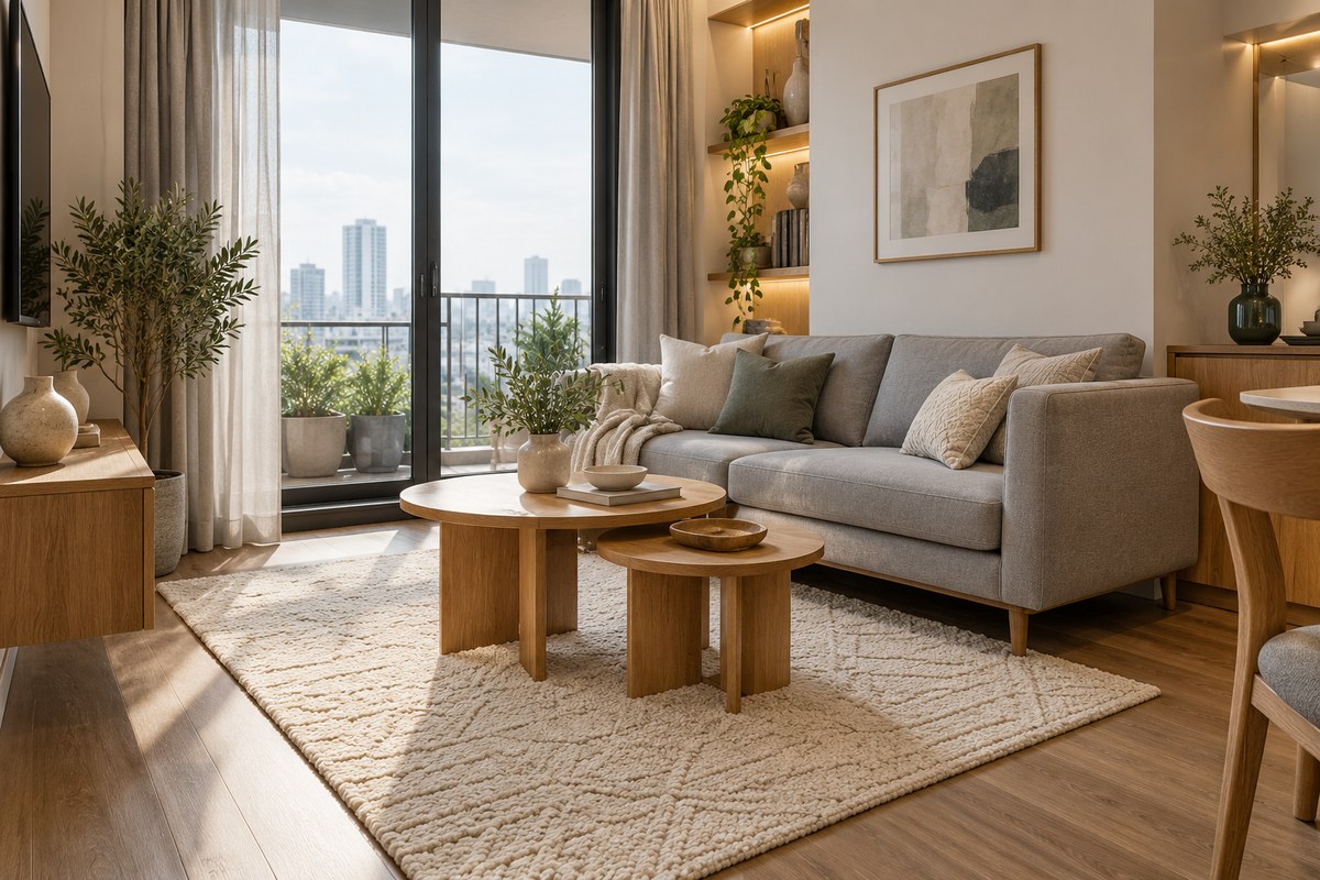 sofa màu xám nhà nhỏ – ảnh minh họa thiết kế riêng