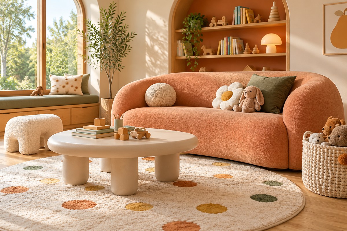sofa cho nhà có trẻ nhỏ – ảnh minh họa thiết kế riêng