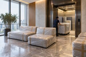 vận chuyển sofa bằng thang máy – ảnh minh họa thiết kế riêng
