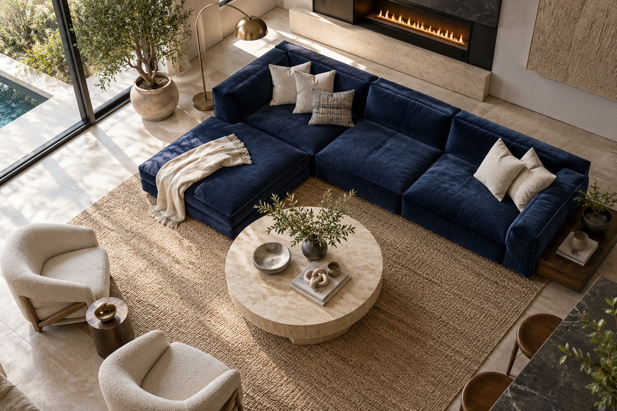 phối sofa với bàn trà – ảnh minh họa thiết kế riêng