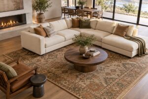 chọn thảm cho sofa phòng khách – ảnh minh họa thiết kế riêng